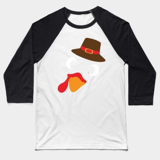 Funny Cute Happy Merry Thanksgiving turkey face Baseball T-Shirt